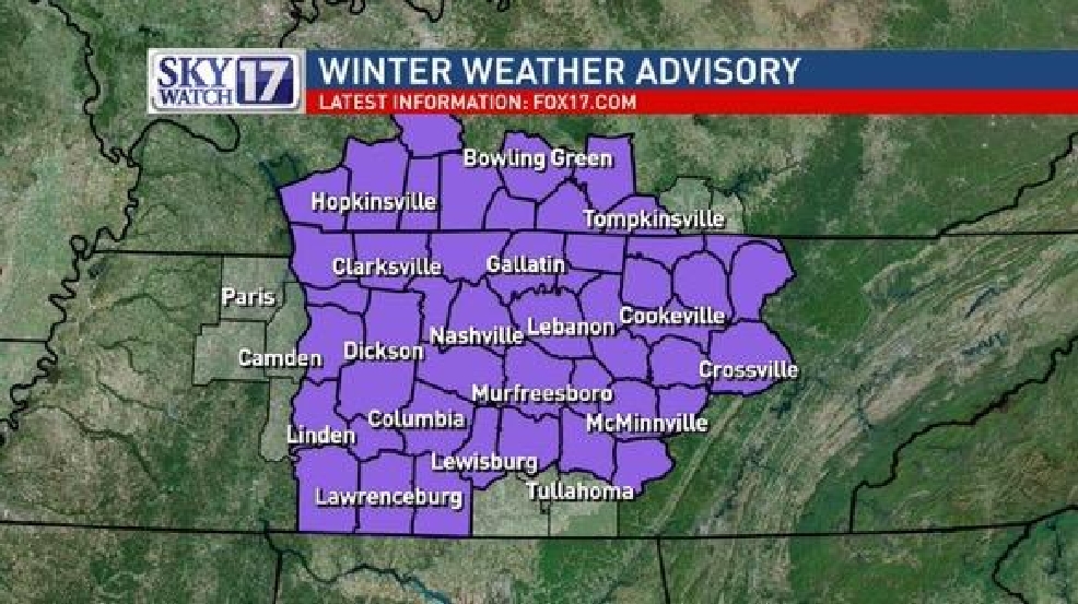 Winter Weather Advisory issued for Middle Tennessee WZTV