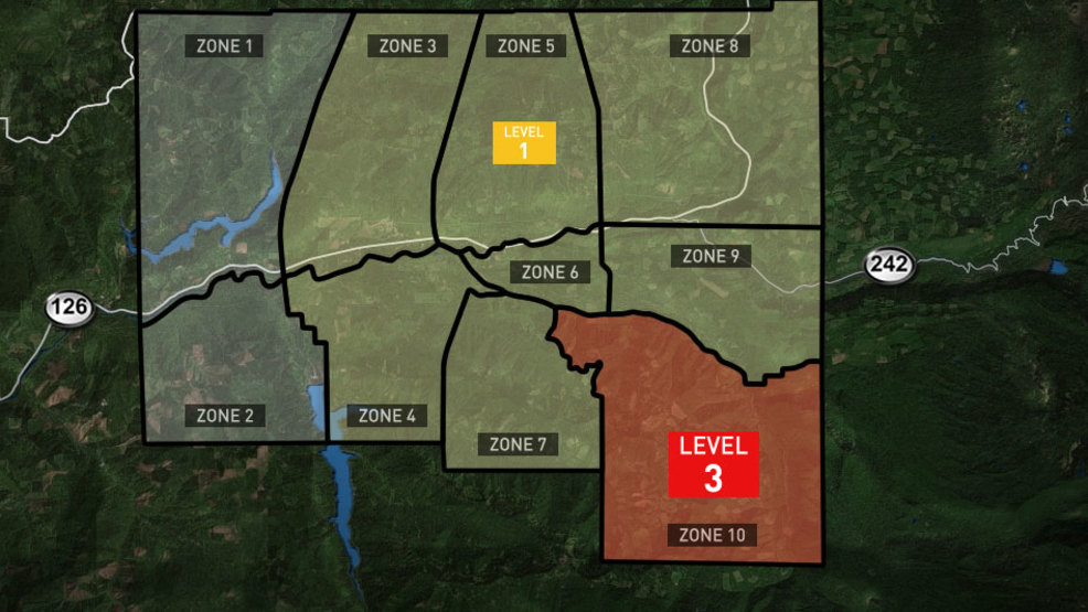 Evacuation levels downgraded in areas of Upper McKenzie River Valley KVAL