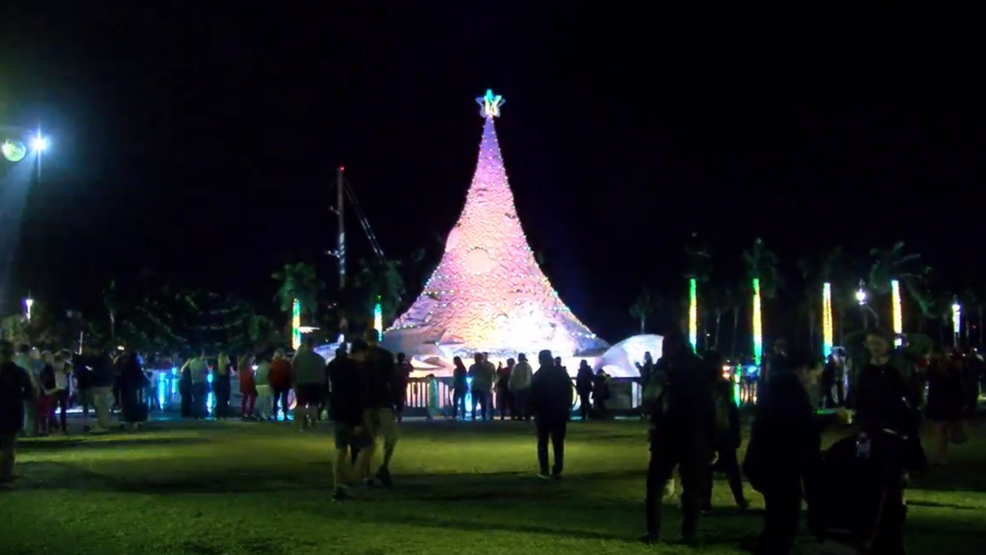 Dozens celebrate Christmas at the Sandi Tree in downtown West Palm