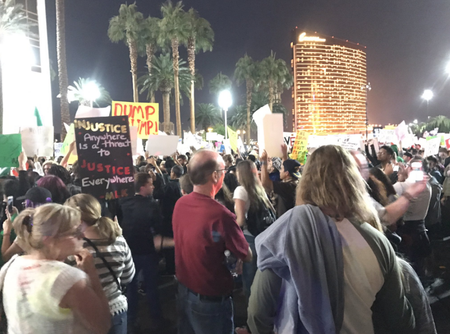 Nearly a thousand take to the Las Vegas Strip for antiTrump protest WEAR