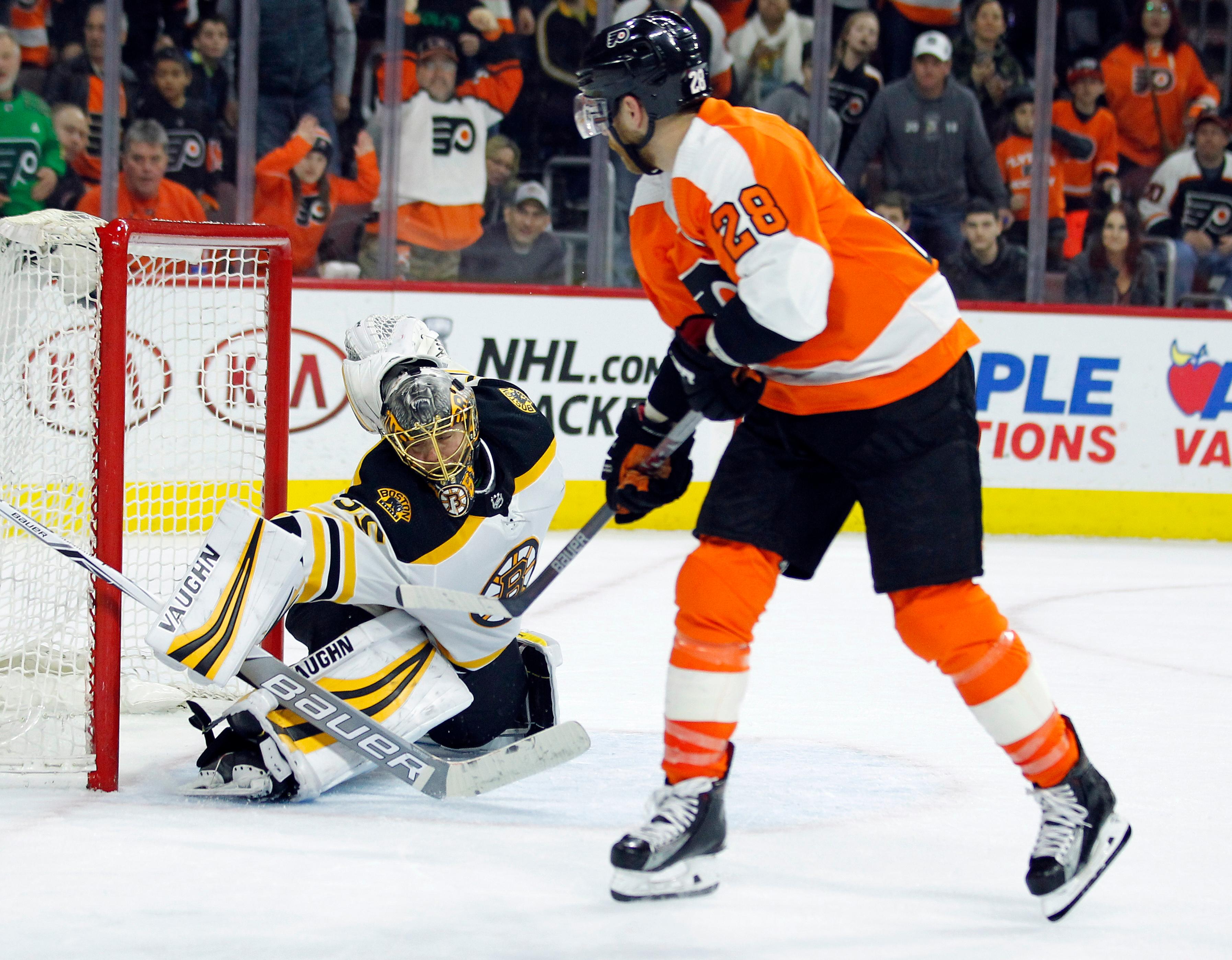claude girouxs ot goal lifts flyers over bruins 4 3 wjar philadelphia flyers rebrand