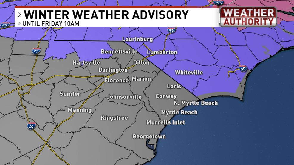 Winter weather advisories issued for some areas WPDE